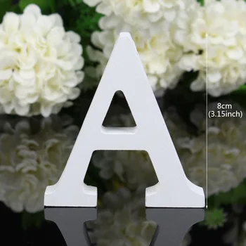 Lemn alb Scrisoare Alfabet DIY Personalizate Nume de Design de Arta Meșteșugurilor în Picioare Gratuit Xmas Ziua de naștere Petrecere de Nunta Decor Acasă