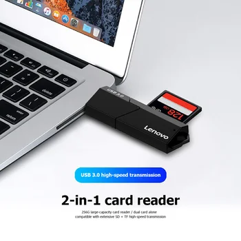 Lenovo D204 Cititor de Card USB 3.0 SD TF Card Reader 2 in 1 5Gbps de Mare Viteză Cititor de Carduri Pentru Calculator Suport Laptop 2TB