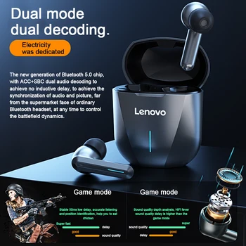 Lenovo XG01 Jocuri Pavilioane 50ms Latență Scăzută TWS Cască Bluetooth cu Microfon HiFi căști fără fir rezistent la apa IPX5 Pavilioane