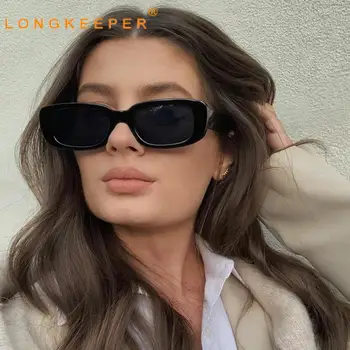 LongKeeper Epocă Pătrat Ochelari De Soare Femei 2021 Brand De Lux De Călătorie Mic Dreptunghi Ochelari De Soare De Sex Feminin Retro Portocaliu Oculos De Atât