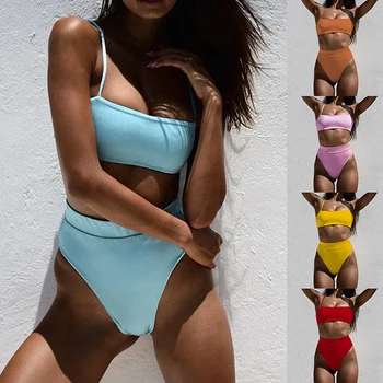 LOOZYKIT Sexy Bikini Solidă Push-Up Bikini Fierbinte de Vânzare Sutien Bretele Talie Mare pentru Femei costume de Baie Femei Costume de baie Femei Biquini
