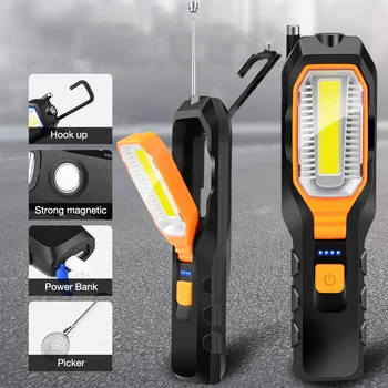 Lucru cu LED-uri de Lumină de Lanternă Puternică pentru Repararea Autovehiculului Lampa Cu Magnet USB Reîncărcabilă Pliere Portabil Camping Lanterna Power Bank