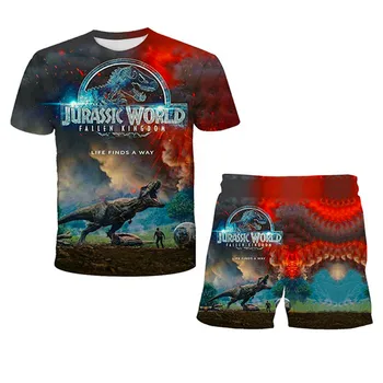 Lumea Jurassic Vara Băiat de Îmbrăcăminte set 2021 Noua Moda Casual Dinozaur T-shirt+ Scurt Copii Copil Căzut Regatul băiat de îmbrăcăminte