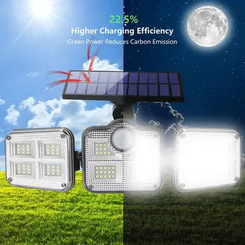 Lumini solare în aer liber rezistent la apa 138 CONDUS 270° cu Unghi Larg Wireless Solar Lumini Senzor de Mișcare cu 3 Moduri de Control de la Distanță