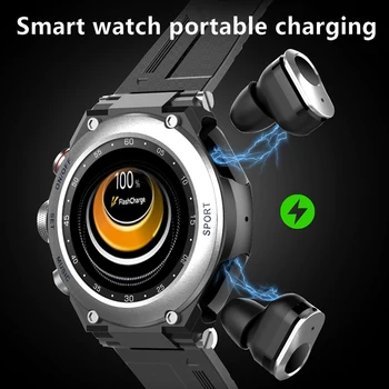 LYKRY T92 Smartwatch 1.28 inch TWS Căști compatibil Bluetooth Apel 380mAh Ceasuri Temperatura Corpului Barbati Ceas Pentru Android ios