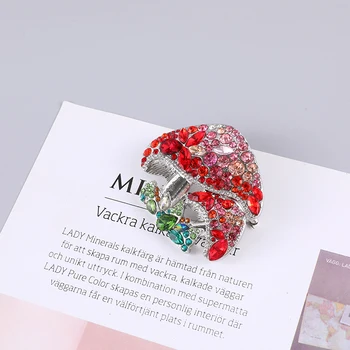 Makersland Unic De Ciuperci Brosa Pentru Femei Rosu Complet Stras Lux Broșă Pin Pentru Haina Mama Cadouri De Nunta Petrecere Bijuterii 2021
