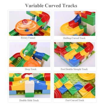 Marble Run Constructor Clasic Blocuri Compatibil Placă de Bază pentru Copii Jucarii Educative pentru Băiat în Vârstă de 4 ani Cadou