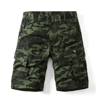 Mens Cargo Shorts Pentru Bărbați Summer Casual Pantaloni Scurți Mens Bumbac Salopete Pantaloni Fashion Pantaloni Scurți De Camuflaj Barbati Multi De Buzunar Genunchi Lungime