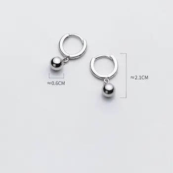 Mici Hoop Cercei Argint 925 Cu Balonul Rotund Cercei Cerc Pandantiv Mark Coreeană Bijuterii Femei Cercuri Fată Ziua De Nastere Cadouri
