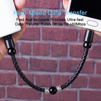 Micro USB de Tip C Cablu Brățară Șirag de mărgele Mini Portabil în aer liber Fir Scurt Mobile Taxa de Putere Pentru Huawei Honor Xiaomi Redmi Cablu USB