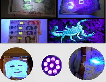 Mini 9 LED-uri UV lanterna Lanterna lanterna Mini Violet Becuri LED Bani de Detectare Lnterna 3*Baterie AAA (nu sunt Incluse)