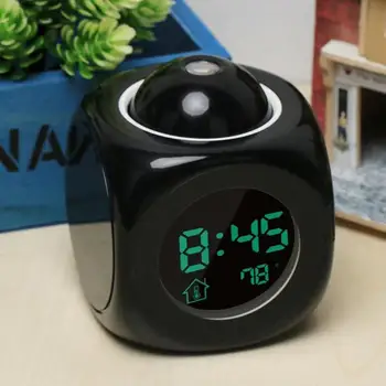 Mini Proiector Digital Ceas cu Alarmă de Timp Data Display LCD de Temperatură și Umiditate Voce Ceas Decor Acasă Desktop Ceasuri de Alarmă