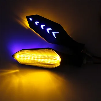 Motocicleta bi-Indicatori de culoare care Curge Motocicleta LED-uri de Semnalizare Lumini de Avertizare Lumini Universal Impermeabil Săgeată Forma curge