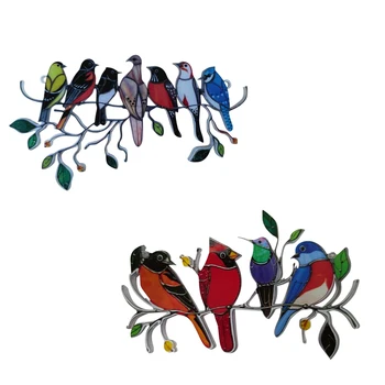 Multicolor De Păsări Pe Sârmă De Înaltă Colorate Creative Păsări Vitraliu Draperii Panou De Acasă Decorare Accesorii