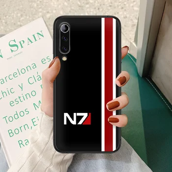 N7 Mass Effect Telefon caz Pentru Xiaomi Mi nota 10 A3 9 MAX 3 A2 8 9 Lite ultra Pro negru shell 3D hoesjes moda acoperi trend