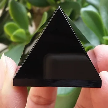 Naturale Obsidian Negru Cristal de Cuarț Cadou Decor Acasă Piramida de Vindecare de Cristal Meserii BOM666