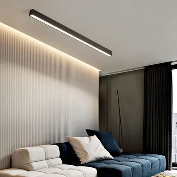 Negru Modern, Simplu LED Lampă de Plafon Pentru luat Masa Camera de zi Timp de Montare pe Suprafață Dormitor Balcon Coridor Aluminiu Panoul de Lumini