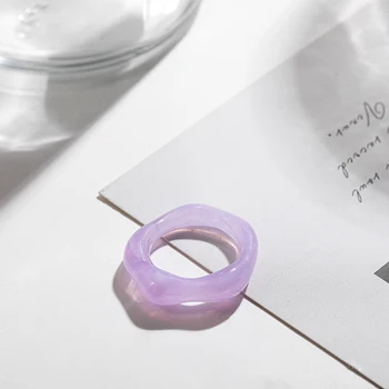 New Simple Acrilice Transparente Neregulate Coreea Inel cu Model de Marmură Rășină Geometrice Inele pentru Femei Inele Colorate Bijuterii Fete