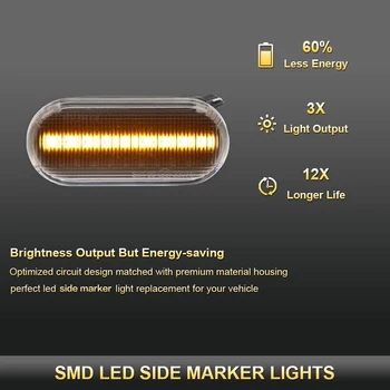 NLpearl 1 Pari LED-uri Dinamice Laterale Marker Galben de Semnalizare Lampă de Semnalizare pentru Volkswagen VW Bora Golf 3 4 Passat 3BG Polo SB6