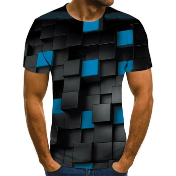 Noi 3D tridimensional square T-shirt pentru bărbați pentru femei de vară pentru copii de imprimare 3D casual gât T-shirt, blaturi