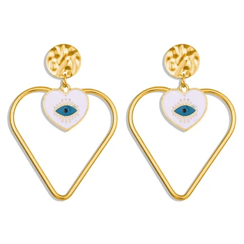 Noi Boho De Aur De Moda Perla Faux Ochii, Gura În Formă De Inimă Geometrie Pandantiv Cercei Pentru Femei Vintage Cercei Bijuterii Cadou Pentru Petrecere