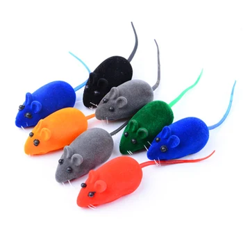 Noi Flocking Mouse-Ul Amuzant Pisica Jucării De Sunet De Pluș De Cauciuc, Vinil Mouse-Ul Pet De Sunet Realiste Jucarii Pisica Accesorii Consumabile Culoare Aleatorii