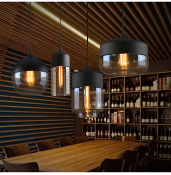Nordic Industriale Restaurant Candelabru de Sticlă Individuale de Artă American Creative Bar Lămpi cu LED-uri Lumini Agățat Living Pandantiv