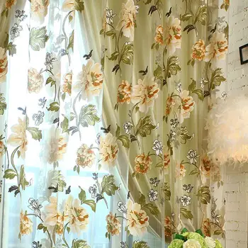 Noua Cortina Ușă De Sticlă Decorative Elegante Femei Dormitor Bujor Voile Perdeaua De Tul Cu Dantela Pandantive Fereastră Franceză Decora Pur