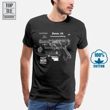 Noua Moda Cool Camasi Casual Ww2 German Pistol Parabellum Luger P08 Epocă Desene De Imprimat Tricouri Tricouri