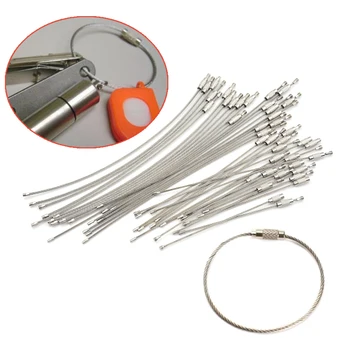 Noul 1.5/2 mm EDC Breloc Tag Frânghie de Sârmă din Oțel Inoxidabil Buclă de Cablu Șurub de Blocare Gadget Cheie Inel Breloc Cerc Tabără Agățat Instrument