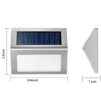 Noul Solare LED Lumini în aer liber din Oțel Inoxidabil rezistent la apa 3 LED-uri Solare Punte de Lumină Alimentat de lumina Soarelui de Grădină, Balcon Cale Scara
