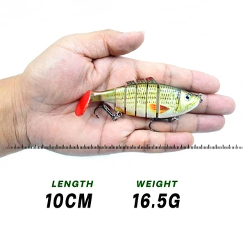 NovemberFans 6 Segmentul Multi Dinti Swimbait 10cm16.5g Momeli de Pescuit Wobbler T Coada Scufundarea Minnow Momeală Artificială pentru Bass