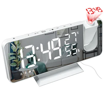 Oglinda Digital Ceas cu Alarmă Inteligent LED Masă Electronice Ceasuri pentru Desktop USB serviciu de Trezire, Ceas Cu Proiecție Timp Decor Acasă