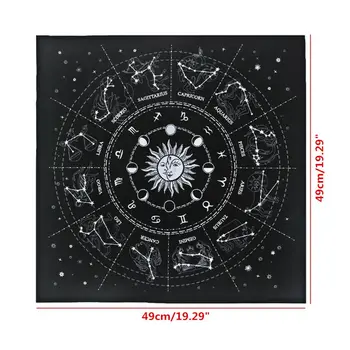 OOTDTY 12 Constelații Carte de Tarot față de Masă de Catifea Divinație Altar Pânză Tabla de Joc Avere Astrologie Oracle Card Pad