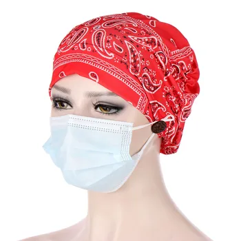 Paisley Musulman Pălărie de Imprimare Pentru Femeile cu Cancer Chimioterapie Pălărie Întinde Turban Folie Cap Cu Butoane Cap de Somn articole pentru acoperirea capului gorras mujer A40