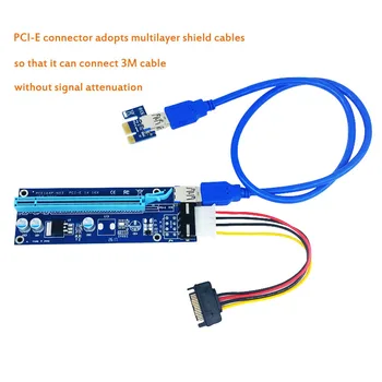 PCI-E extender PCI Express Riser Card ver 006 007 008s 009s 1x la 16x USB3.0 SATA la 4Pin IDE Molex de Alimentare pentru BTC Miner Mașină