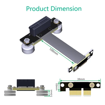 PCIE Riser de Mare Viteză PCI Express 3.0 1X Cablu Flexibil Riser Card de Extensie Port Adaptor Dual Verticală de 90 de Grade +Picior Magnetic