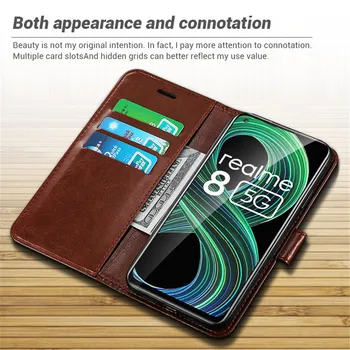 Pentru Realme 8 5G din Piele de Caz Magnetic Flip Cover Telefon Pentru Oppo Realme8 Realmi Realmy 8 Suport Card de Portofel de Protecție Carte Coque