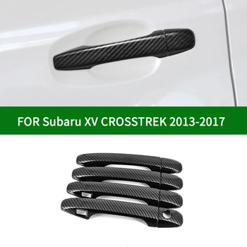 Pentru Subaru XV-CROSSTR 2013-2017 negru Lucios, din fibra de Carbon model side Mânerul Ușii Capace Ornamente 2016