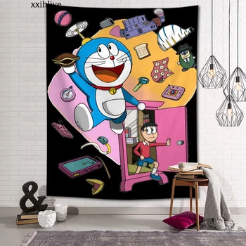Personalizate Doraemon Agățat Tesatura De Fundal De Perete Care Acoperă Decor Acasă Pătură Tapiserie Dormitor,Living Decor De Perete