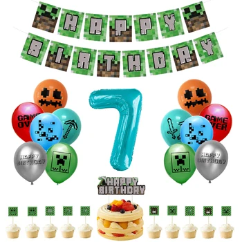 Pixelata Joc TNT Balon Joc Video Consumabile Partid Ziua de nastere Decoratiuni Partid Jucării Pentru Copii Globos