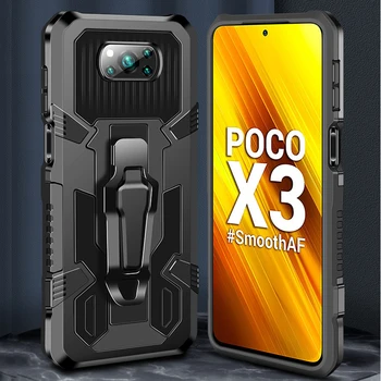 Poco F3 X3 NFC X 3 Pro Centura Clip Caz PC-ul Bara de protecție Spate Panou pentru Xiaomi Poco M3 Caz Capacul Telefonului Funda Mi Poco X3 Caz rezistent la Socuri
