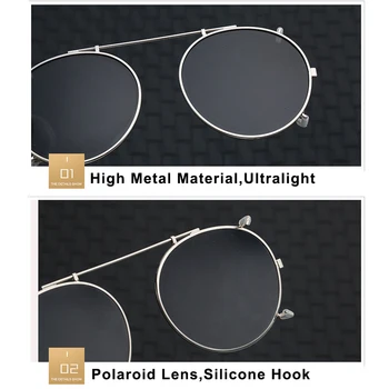 Polarizat Rotund Clip Pe ochelari de Soare Unisex Pink Acoperire Oglinda Ochelari de Soare de Conducere Metal Oval Umbra Clip Pe uv400 Ochelari