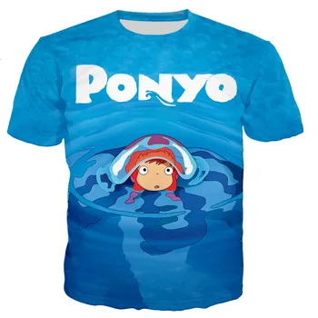Ponyo on the Cliff Tricouri Barbati/femei 2021 Noua Moda Cool 3D Ponyo on the Cliff Imprimate T-shirt Stil Casual Streetwear Topuri