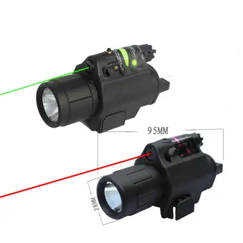 Puternic Mini Red Dot Laser Aplicare 200 lm LED Lanterna + Laser Pentru Arma Pușcă Împușcat Pistol Airsoft Lunetă de Vânătoare