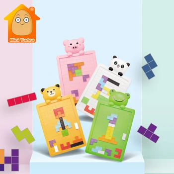 Puzzle 3D din Plastic Tangram Matematica Jucărie Tetris Bloc Joc Preșcolar Magination Preda Instrument de Jucării Educative Pentru Copii de Cadou