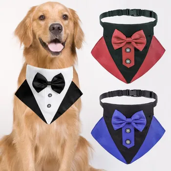 Reglabil Stil Britanic Bandane Câine Pisică Câine Domn Eșarfă Guler Pentru Papion Bowknot Costum De Nunta Accesorii Pentru Animale De Companie Îngrijire