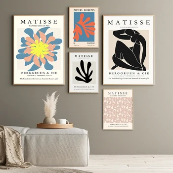 Remake Modern Print Henri Matisse Expoziție de Postere Roz Prafuit Arta de Perete Panza Pictura Abstract Imagini pentru Living Decorul Camerei