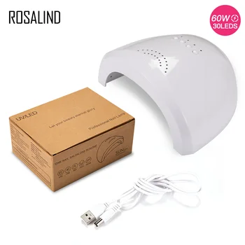 ROSALIND 6w/36w/60w UV Lampa LED Pentru Manichiura Unghii Uscător de Întărire Instrumente de Gel lac de Unghii de Culoare Albă Lampa Uscare Gel Instrument