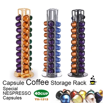Rotativ 40Cups Nespresso Capsule Deținătorul Dolce Gusto Suport de Capsulă de Metal Capsula de Cafea Suportul Capsulă Rafturi de Depozitare Rack